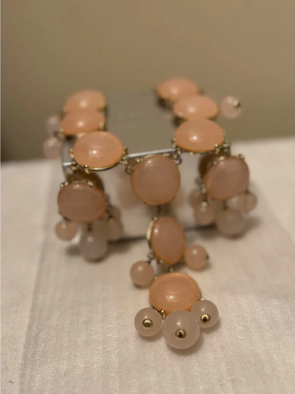 Authentic Iconic Vintage J.Crew Peach Bubble Statement Necklace with Box